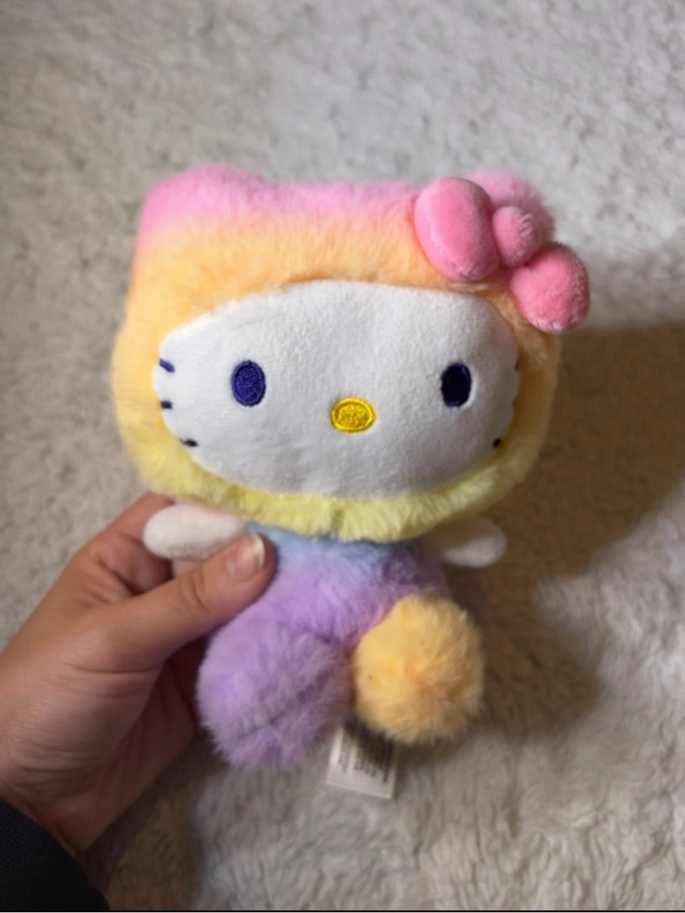 Sanrio Hello Kitty Pastel Gradient Plush - Pink, Yellow, Purple, Cream